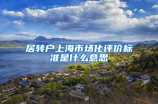 居转户上海市场化评价标准是什么意思