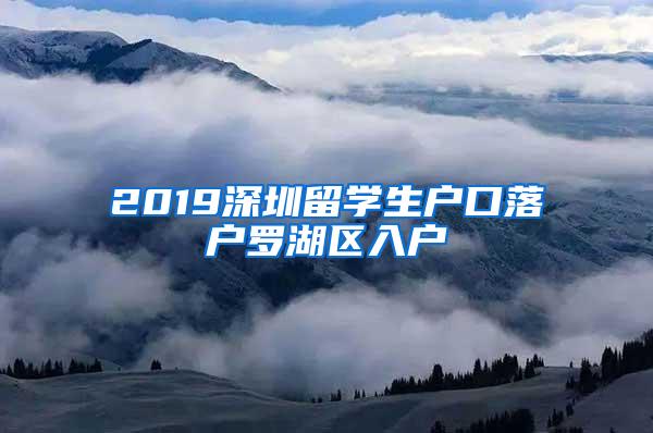 2019深圳留学生户口落户罗湖区入户