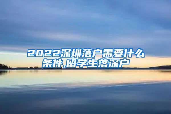 2022深圳落户需要什么条件,留学生落深户