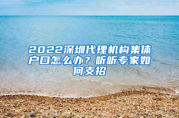 2022深圳代理机构集体户口怎么办？听听专家如何支招