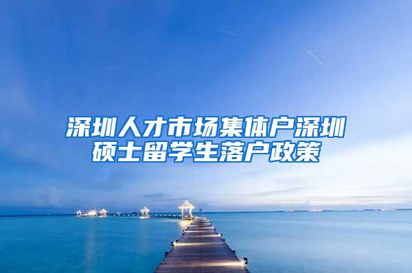 深圳人才市场集体户深圳硕士留学生落户政策