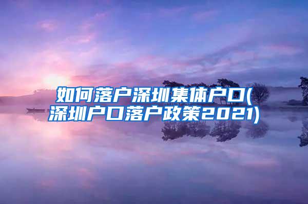 如何落户深圳集体户口(深圳户口落户政策2021)