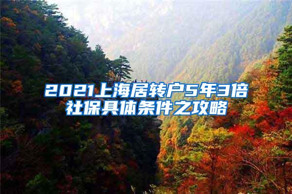 2021上海居转户5年3倍社保具体条件之攻略