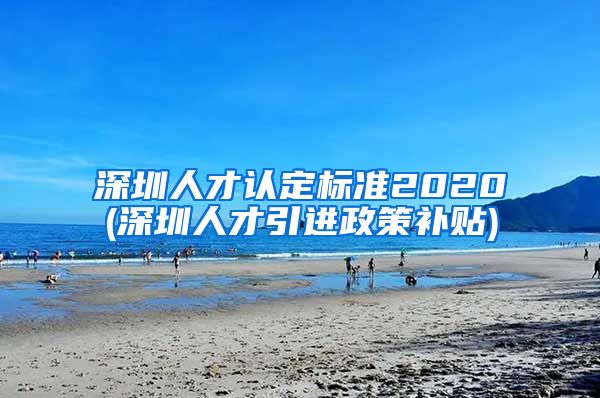 深圳人才认定标准2020(深圳人才引进政策补贴)