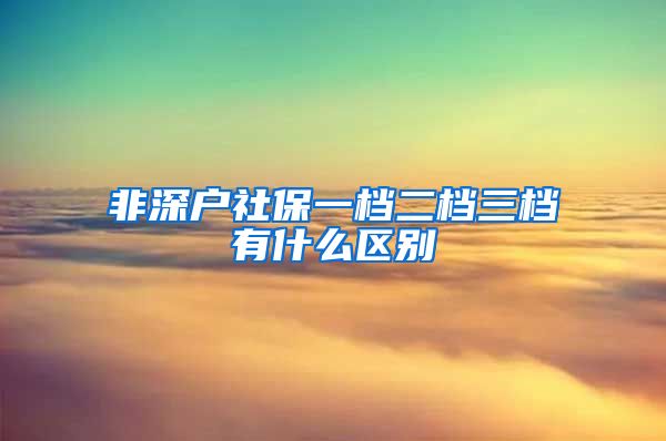 非深户社保一档二档三档有什么区别