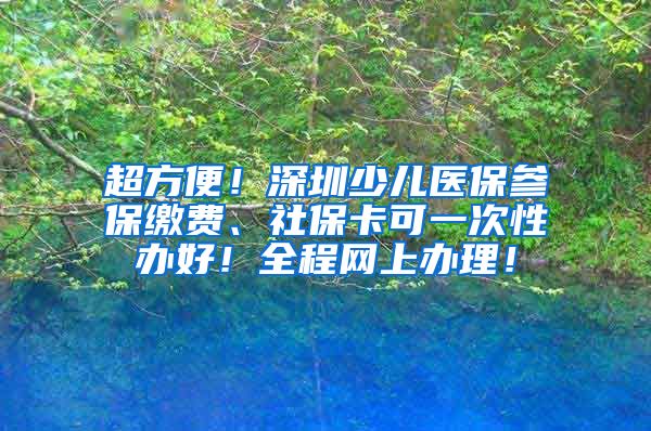 超方便！深圳少儿医保参保缴费、社保卡可一次性办好！全程网上办理！