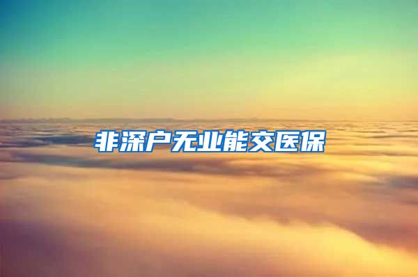 非深户无业能交医保