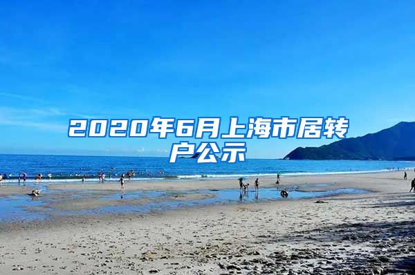 2020年6月上海市居转户公示