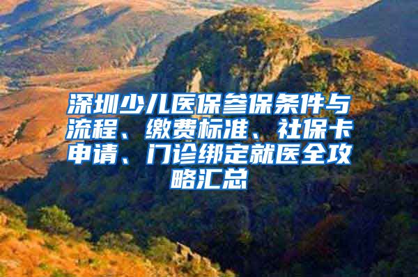 深圳少儿医保参保条件与流程、缴费标准、社保卡申请、门诊绑定就医全攻略汇总