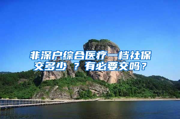 非深户综合医疗一档社保交多少錢？有必要交吗？