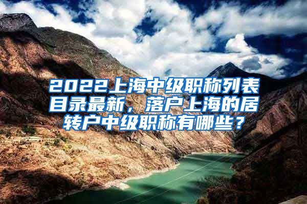 2022上海中级职称列表目录最新，落户上海的居转户中级职称有哪些？