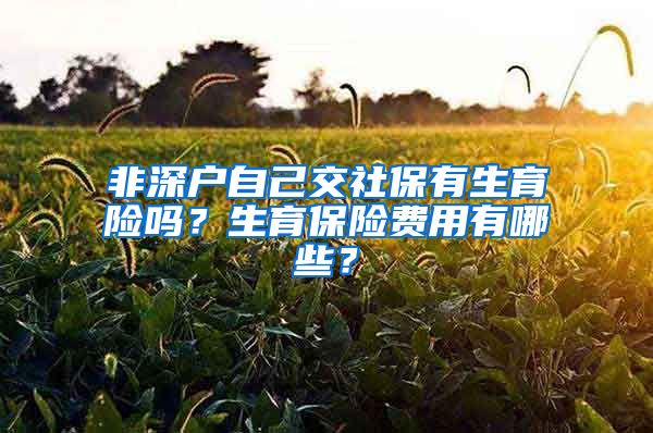 非深户自己交社保有生育险吗？生育保险费用有哪些？