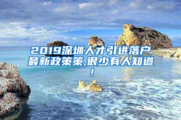 2019深圳人才引进落户最新政策策,很少有人知道！