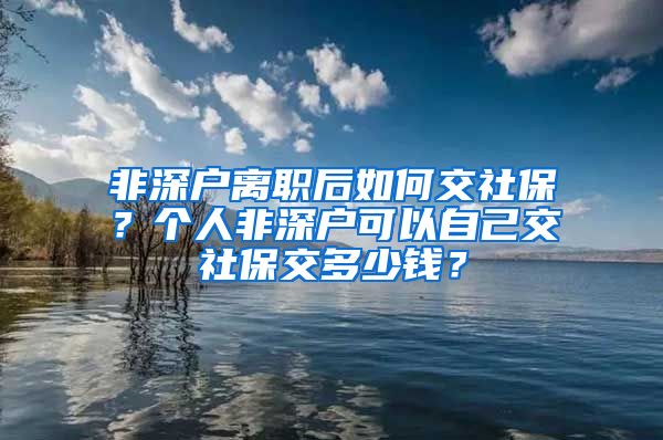 非深户离职后如何交社保？个人非深户可以自己交社保交多少钱？