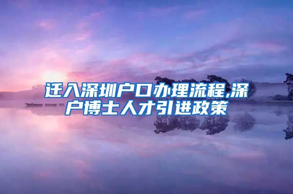 迁入深圳户口办理流程,深户博士人才引进政策