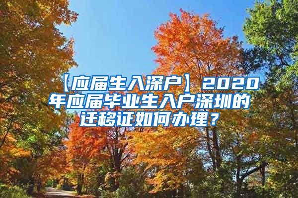 【应届生入深户】2020年应届毕业生入户深圳的迁移证如何办理？