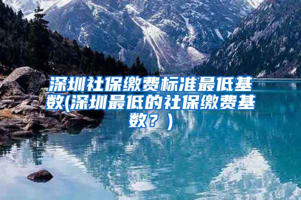 深圳社保缴费标准最低基数(深圳最低的社保缴费基数？)