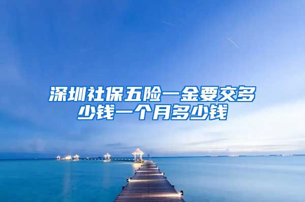 深圳社保五险一金要交多少钱一个月多少钱