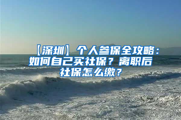 【深圳】个人参保全攻略：如何自己买社保？离职后社保怎么缴？