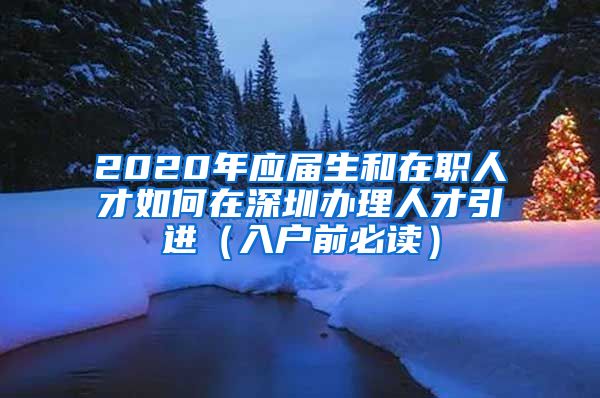 2020年应届生和在职人才如何在深圳办理人才引进（入户前必读）