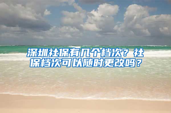 深圳社保有几个档次？社保档次可以随时更改吗？