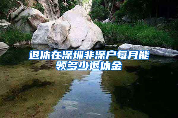 退休在深圳非深户每月能领多少退休金