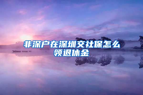 非深户在深圳交社保怎么领退休金