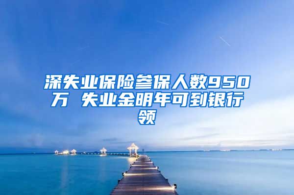 深失业保险参保人数950万 失业金明年可到银行领