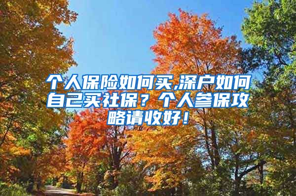 个人保险如何买,深户如何自己买社保？个人参保攻略请收好！