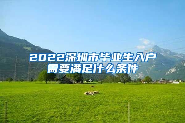 2022深圳市毕业生入户需要满足什么条件