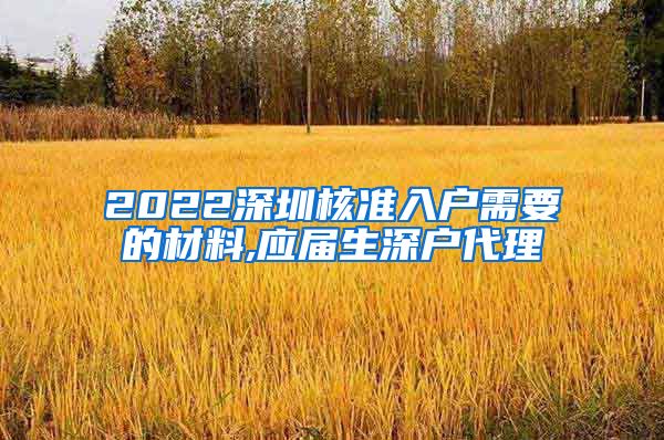 2022深圳核准入户需要的材料,应届生深户代理