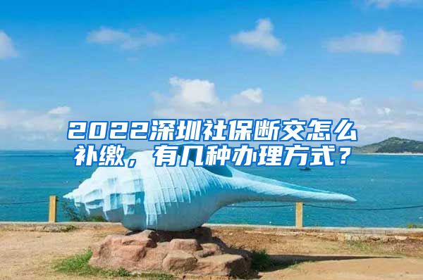 2022深圳社保断交怎么补缴，有几种办理方式？