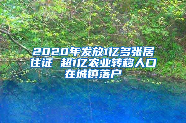 2020年发放1亿多张居住证 超1亿农业转移人口在城镇落户