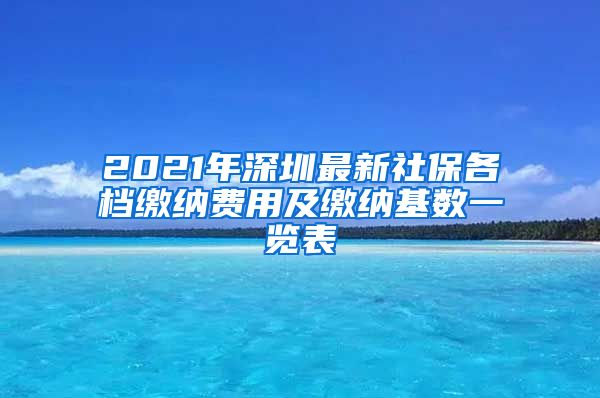 2021年深圳最新社保各档缴纳费用及缴纳基数一览表