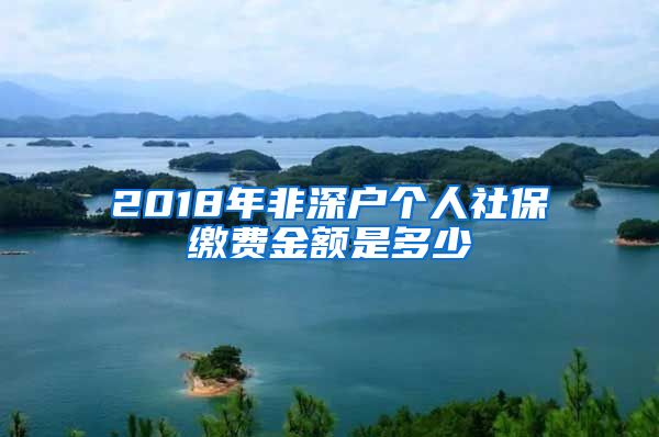 2018年非深户个人社保缴费金额是多少