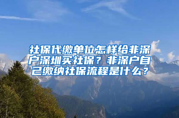 社保代缴单位怎样给非深户深圳买社保？非深户自己缴纳社保流程是什么？