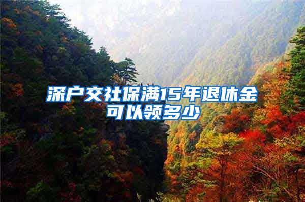 深户交社保满15年退休金可以领多少