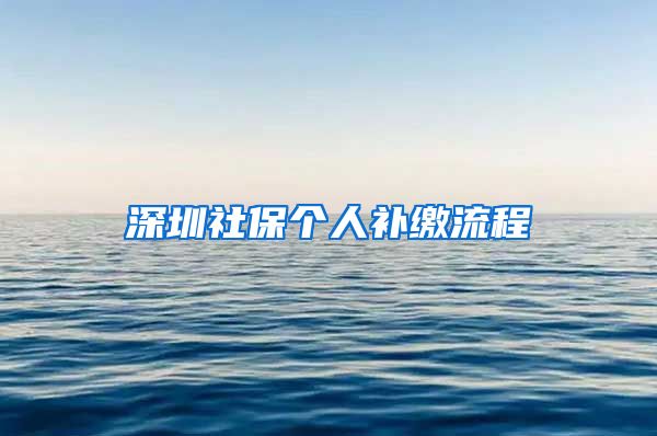 深圳社保个人补缴流程