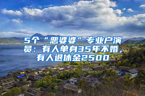 5个“恶婆婆”专业户演员：有人单身35年不婚，有人退休金2500