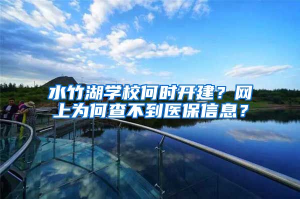 水竹湖学校何时开建？网上为何查不到医保信息？