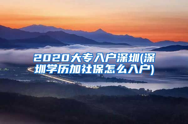 2020大专入户深圳(深圳学历加社保怎么入户)