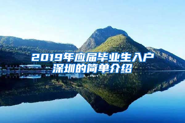 2019年应届毕业生入户深圳的简单介绍