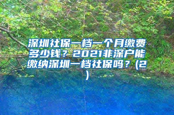 深圳社保一档一个月缴费多少钱？2021非深户能缴纳深圳一档社保吗？(2)