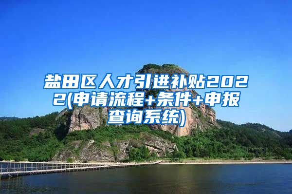 盐田区人才引进补贴2022(申请流程+条件+申报查询系统)