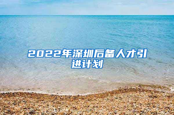 2022年深圳后备人才引进计划