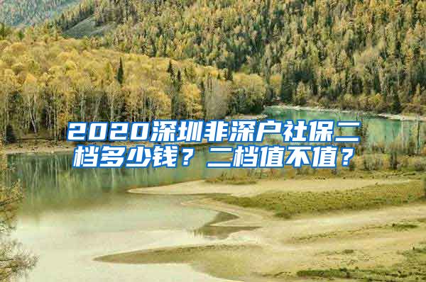 2020深圳非深户社保二档多少钱？二档值不值？