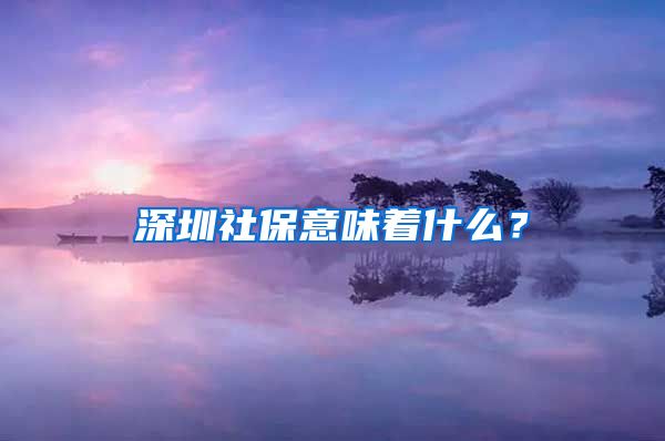 深圳社保意味着什么？