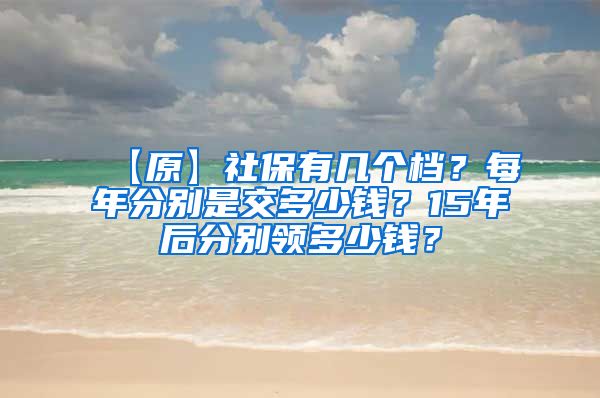 【原】社保有几个档？每年分别是交多少钱？15年后分别领多少钱？