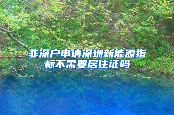 非深户申请深圳新能源指标不需要居住证吗