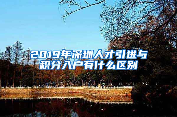 2019年深圳人才引进与积分入户有什么区别